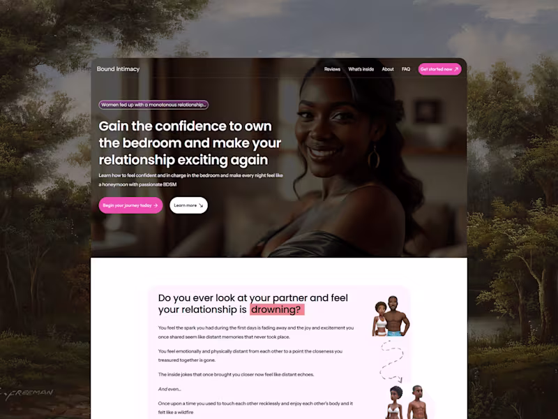 Cover image for Bound Intimacy - Framer sales page design