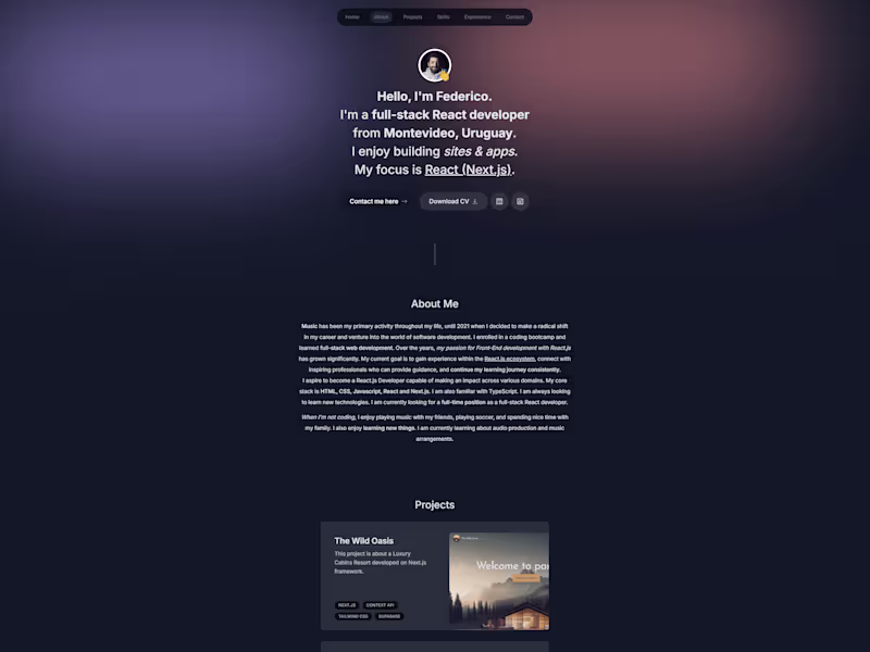 Cover image for Federico | Personal Portfolio