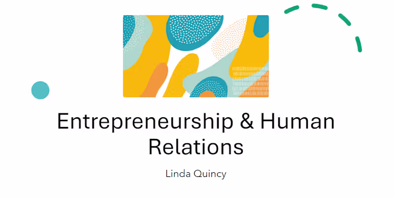 Cover image for Entrepreneurship and Human Relations