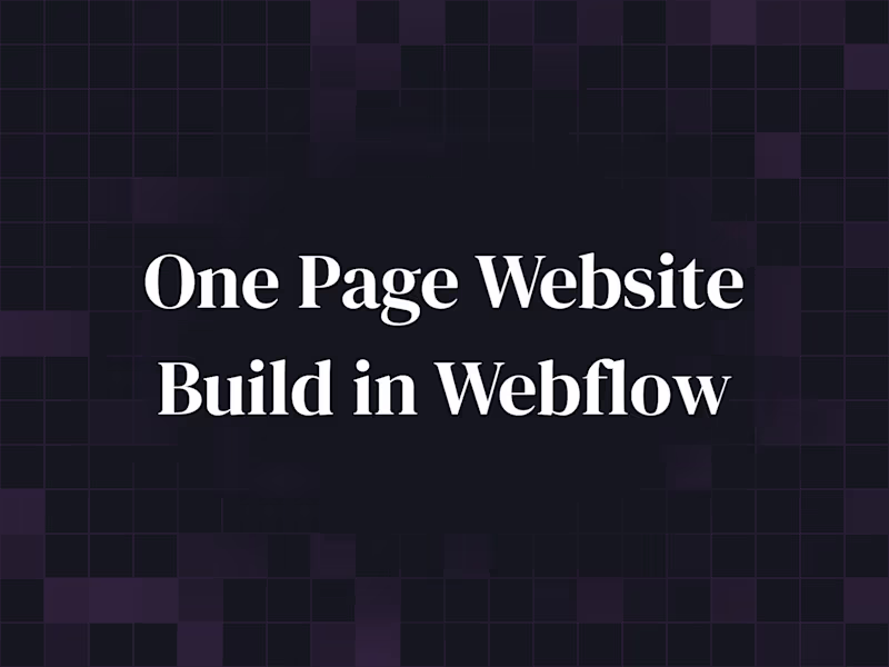 Cover image for One Page Website Build in Webflow
