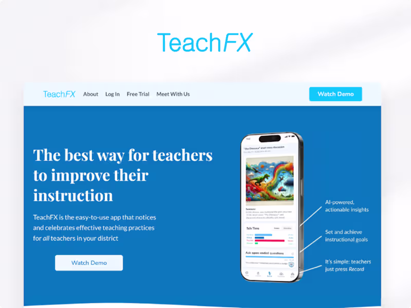 Cover image for TeachFX website migration to Framer