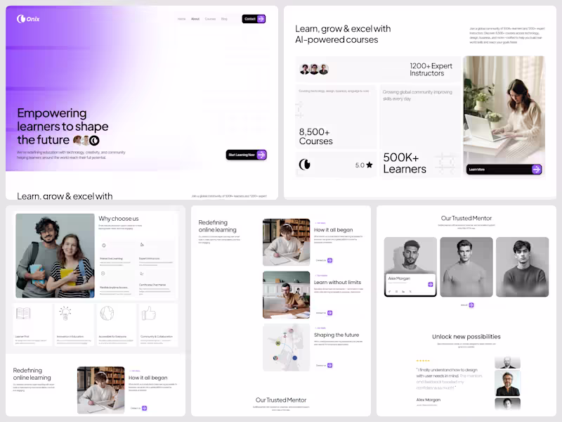 Cover image for Onix – AI-Powered Learning Platform Website Design- About us...