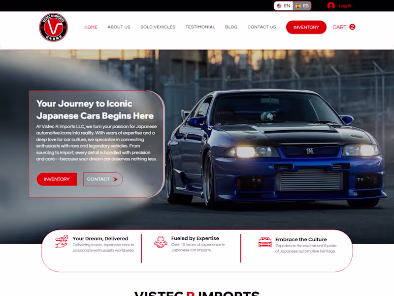 Cover image for Wix Website Design with Advanced CMS for Vistec R Imports