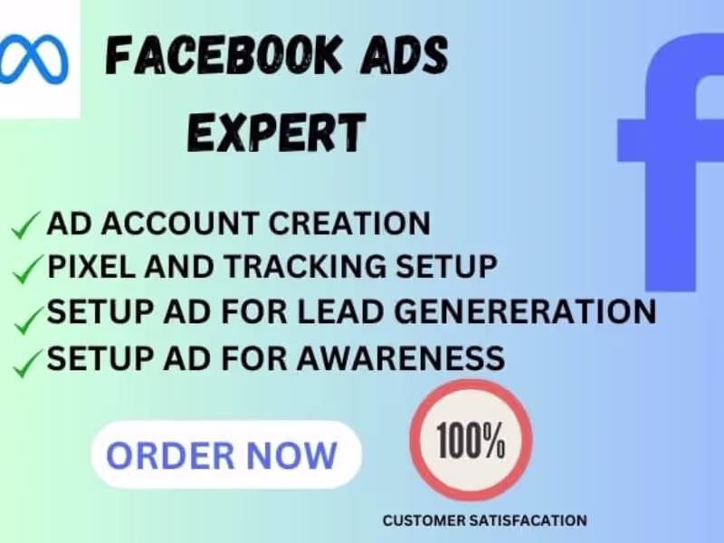 Cover image for I will setup Facebook Ads Campaign and be your Facebook Expert