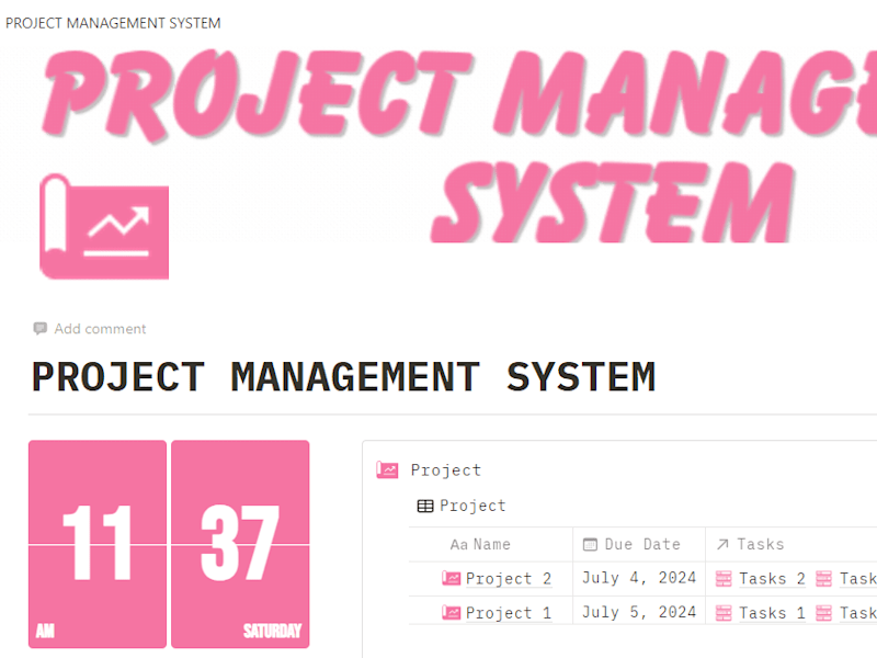 Cover image for NOTION PROJECT MANAGEMENT SYSTEM