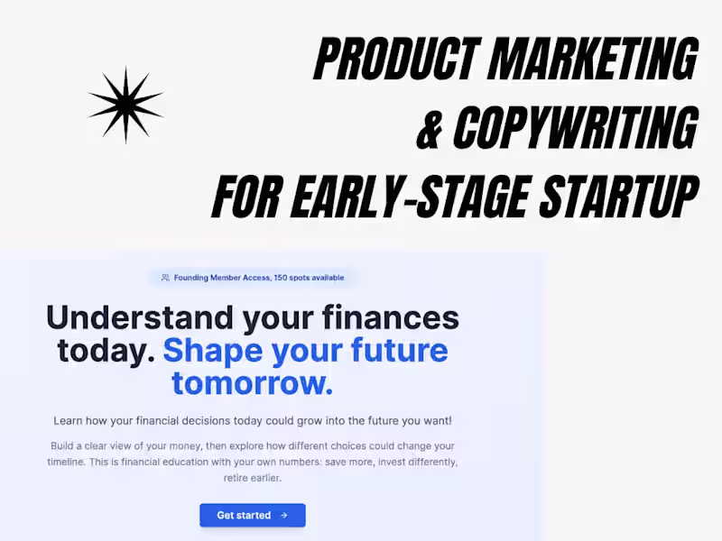 Cover image for Product Marketing and Copywriting for early-stage startup