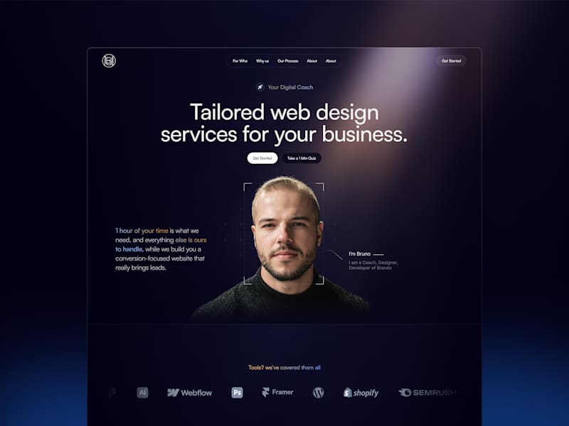 Cover image for Framer Landing Page Design and Development for Bruno