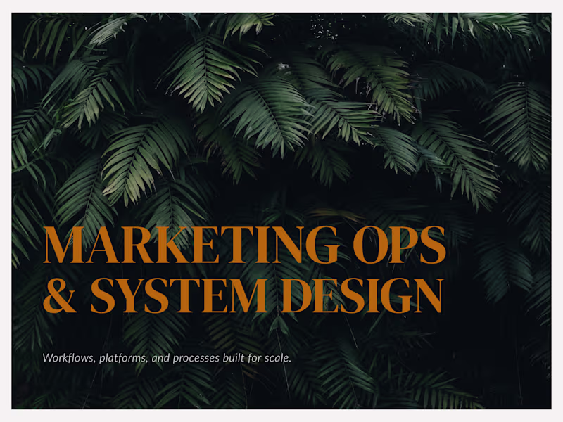 Cover image for Marketing Ops & Systems Design