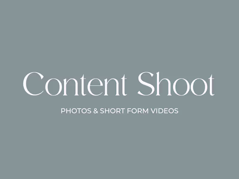 Cover image for Content Shoot - Photos/Short Form Videos for Social Media