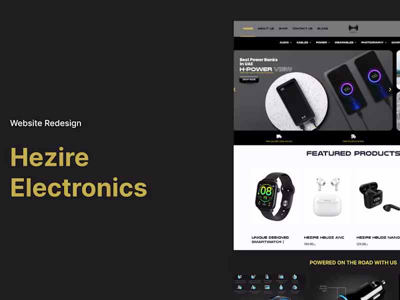 Cover image for Website ReDesign for Hezire Electronics