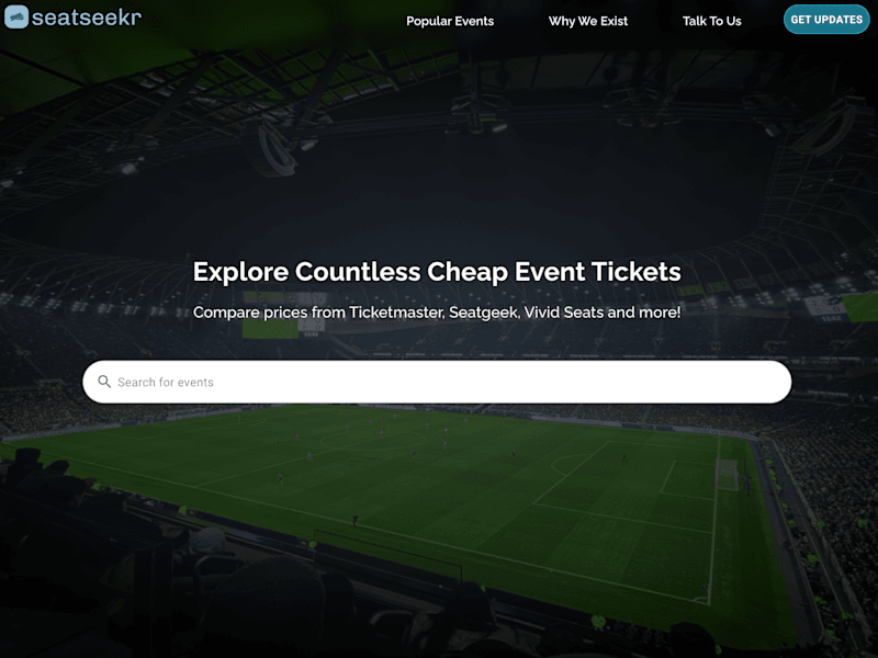Cover image for SeatSeekr - Discover Cheap Tickets