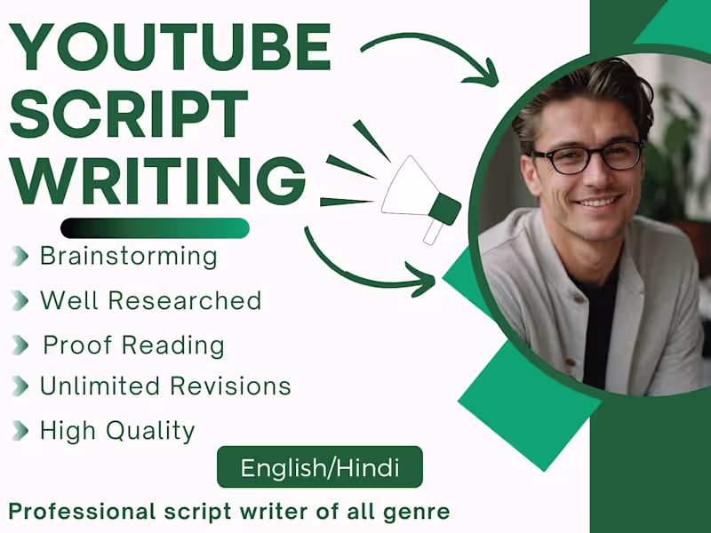 Cover image for I will write script for you youtube video/reel.
