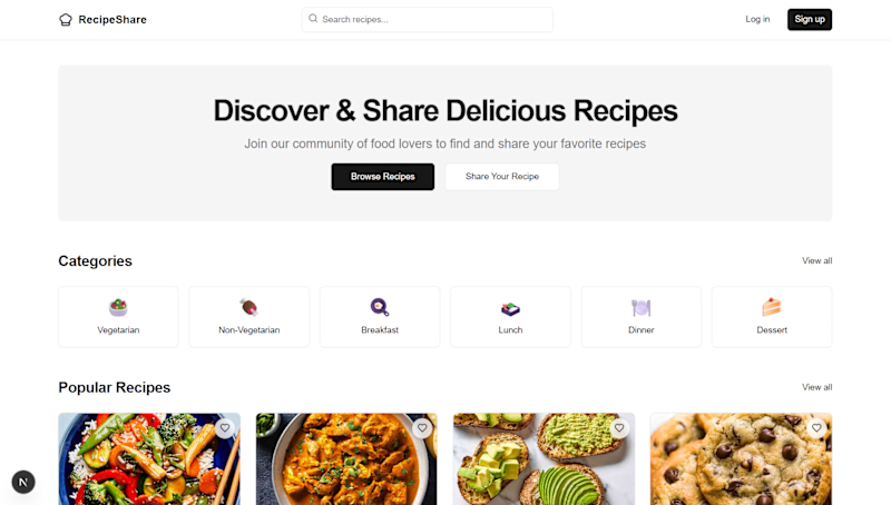 Cover image for Dev-5804/Recipe-Sharing-Platform