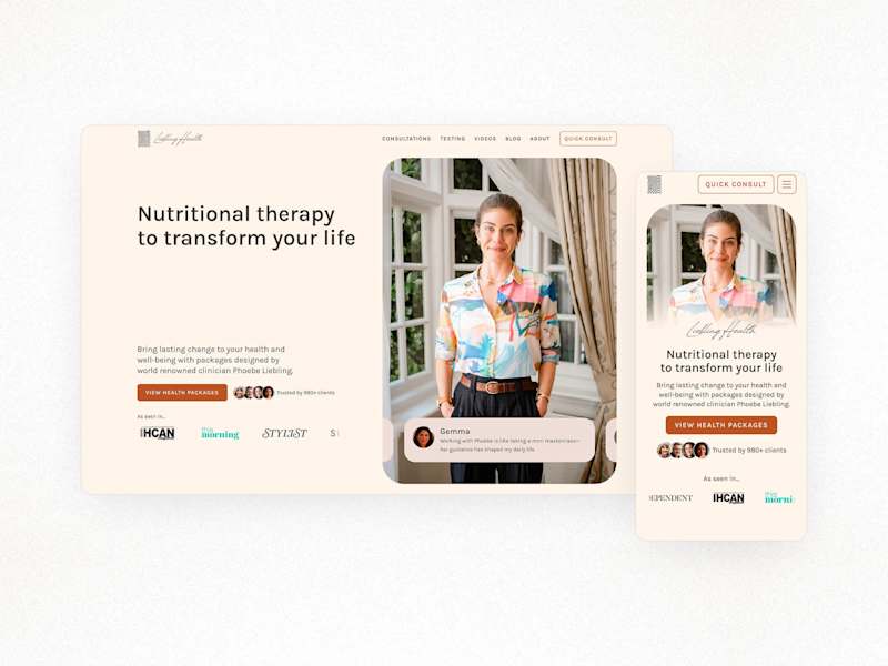 Cover image for Webflow Website for Nutritional Therapist Rebrand