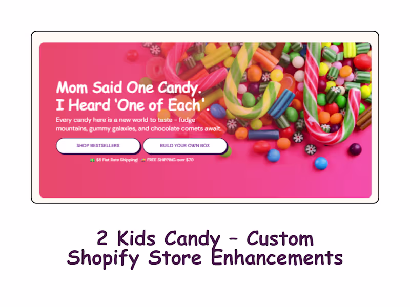Cover image for 2 Kids Candy Shopify Store Enhancement
