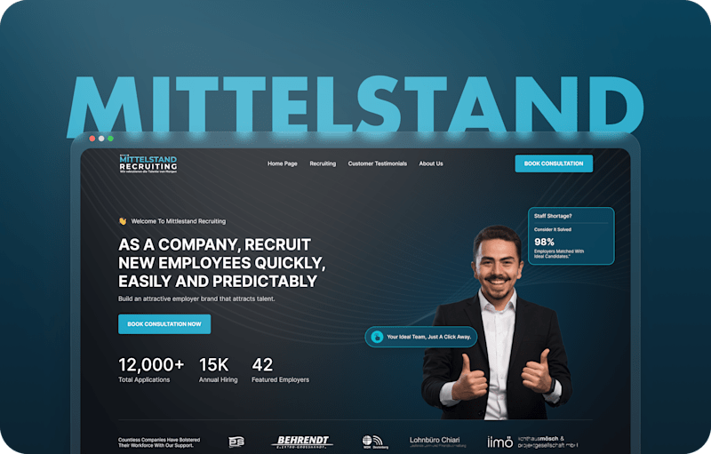 Cover image for Recruiting Solutions Website UI Design