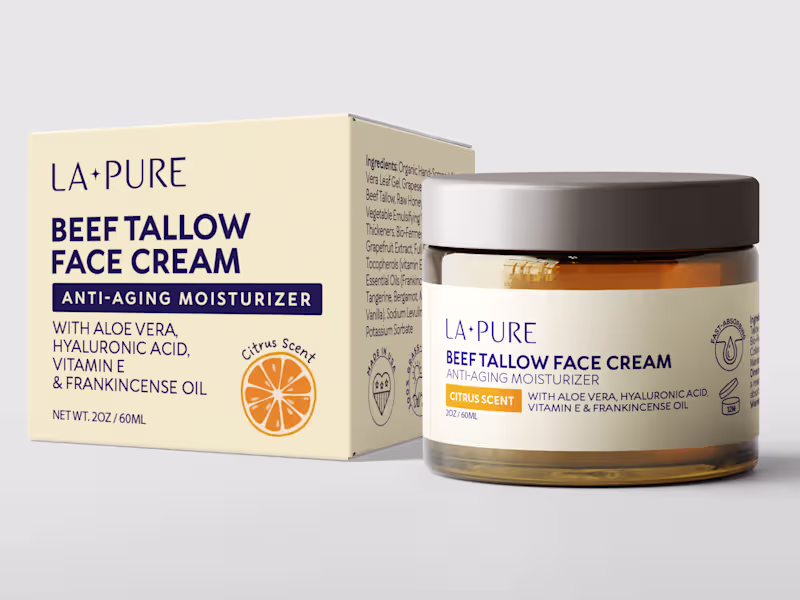 Cover image for Face Cream Jar Label and Box Packaging Design