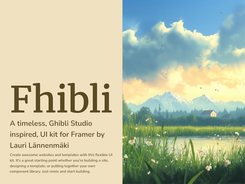 Cover image for Fhibli: Studio Ghibli Inspired UI Kit for Framer