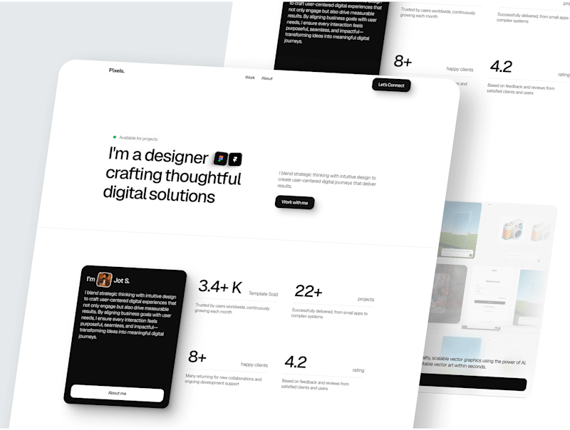 Cover image for Pixels - Portfolio Template Design