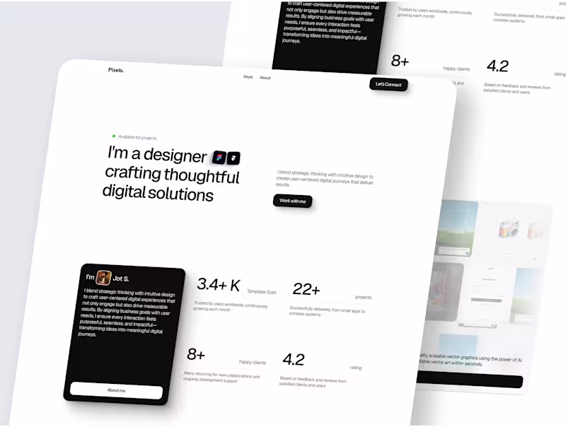 Cover image for Pixels - Portfolio Template Design