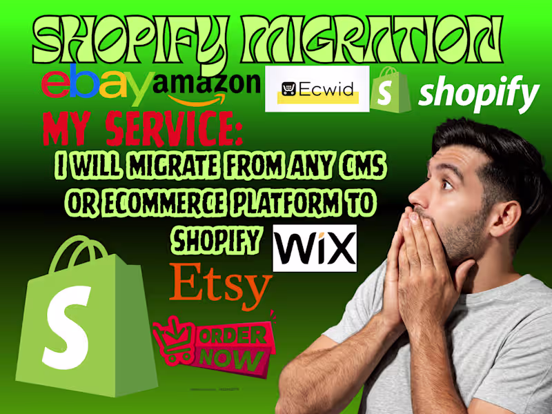 Cover image for i will migrate any ecommerce platform wix wordpress to shopify  
