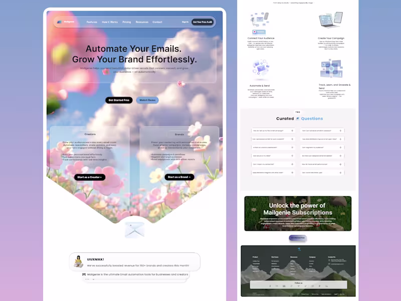 Cover image for Mailgenie Landing Page Design