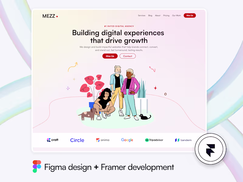 Cover image for Framer landing page (design + development)
