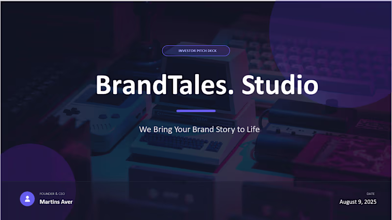 Cover image for Hello! Creating executive ready investor pitch deck for Bran...