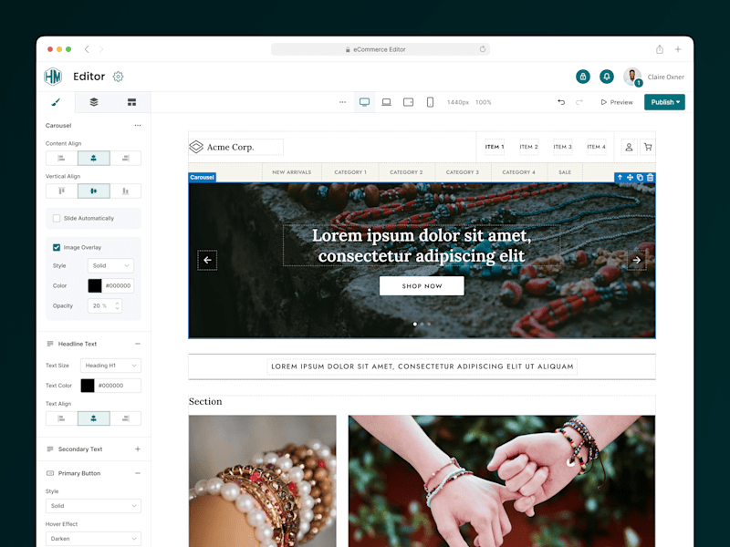 Cover image for E-Commerce Website Builder – Bridging Creativity & Functionality
