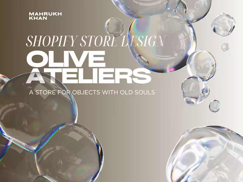 Cover image for Interactive Web Store Design for Olive Ateliers