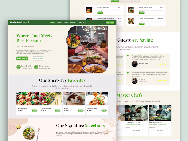 Cover image for Modern restaurant website design with clean UI, responsive l...
