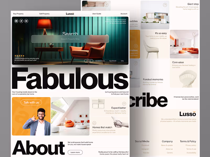Cover image for Lusso Real Estate Platform UI Design