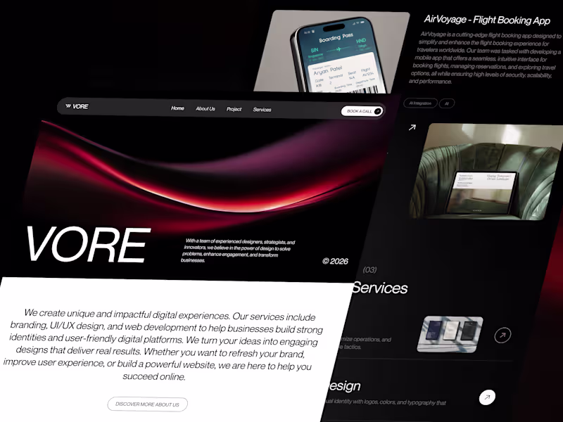 Cover image for Vore - Digital Agency Website 🌐

a