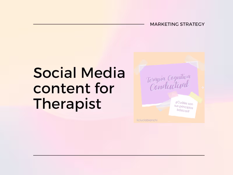 Cover image for Content Creation for Therapist