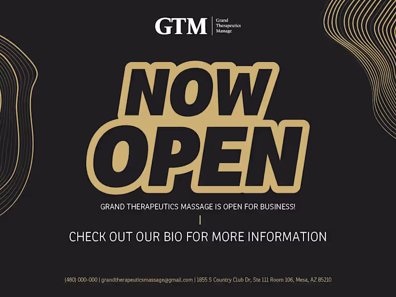 Cover image for Grand Therapeutic Massage - Now Open (Social Media Campaign) 