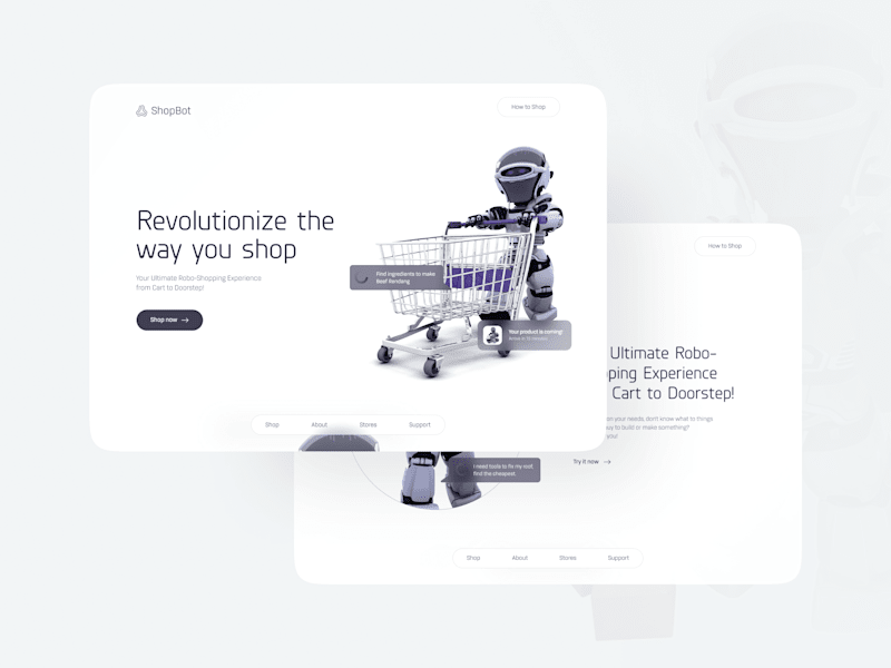 Cover image for ShopBot - Landing Page UI Design Exploration