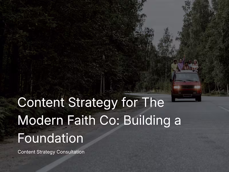 Cover image for Content Strategy Development for The Modern Faith Co