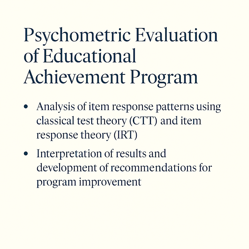 Cover image for Psychometric Evaluation of Achievement Program