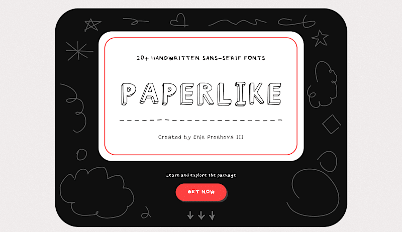 Cover image for PAPERLIKE - 20+ Handwritten Sans-Serif Fonts