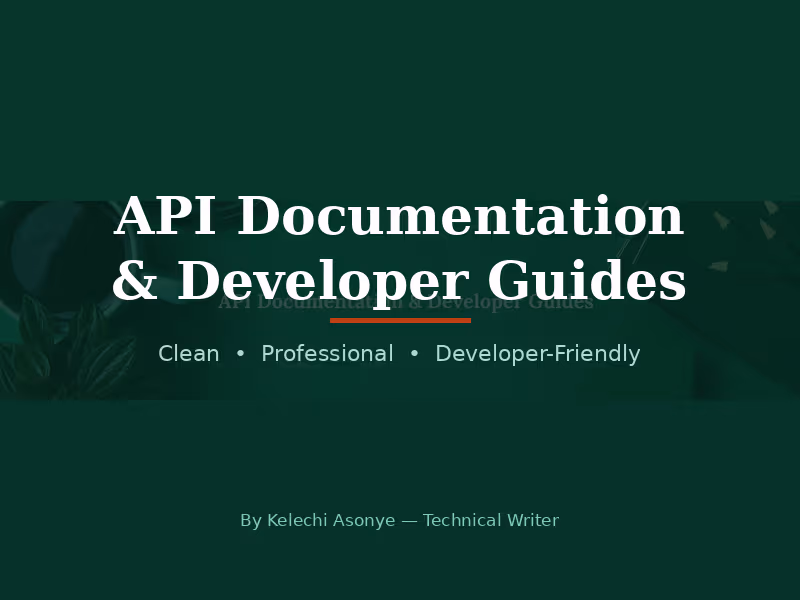 Cover image for API Documentation & Developer Guides