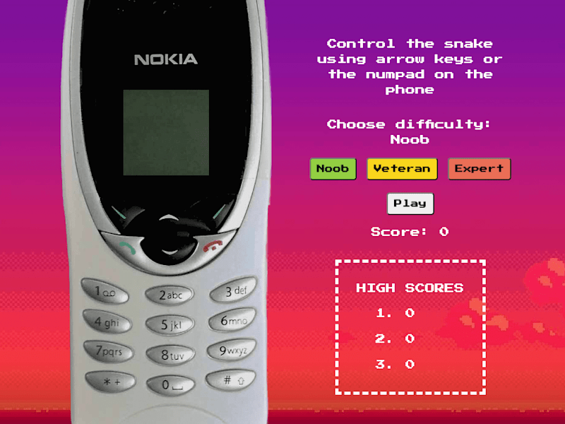 Cover image for Nokia 8210 Snake - Web Game