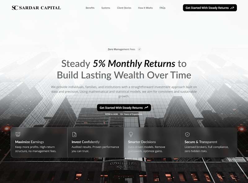 Cover image for Sardar Capital | Asset Management Firm with $40M+ in AUM