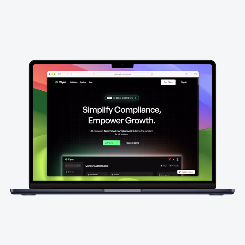 Cover image for Clyra Website. By Sanger Khan.