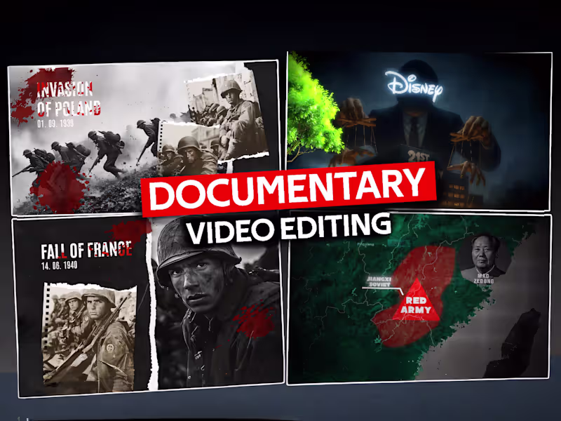 Cover image for I will do professional documentary video editing for youtube