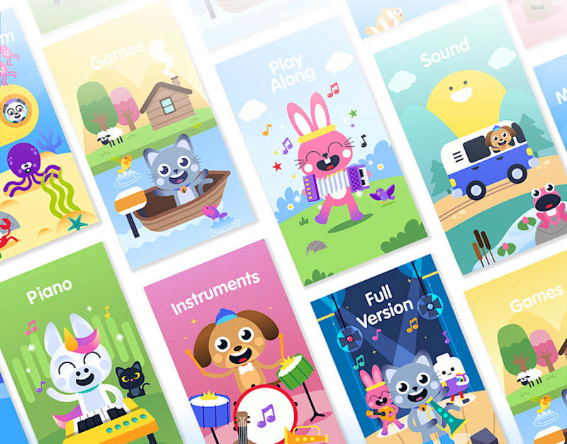 Cover image for Music Games for Kids - Mobile Game Illustration & UI Design
