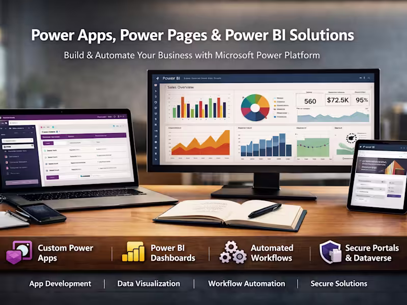 Cover image for 𝙈𝙞𝙘𝙧𝙤𝙨𝙤𝙛𝙩 Power Platform Development (Apps ,Portals,BI)