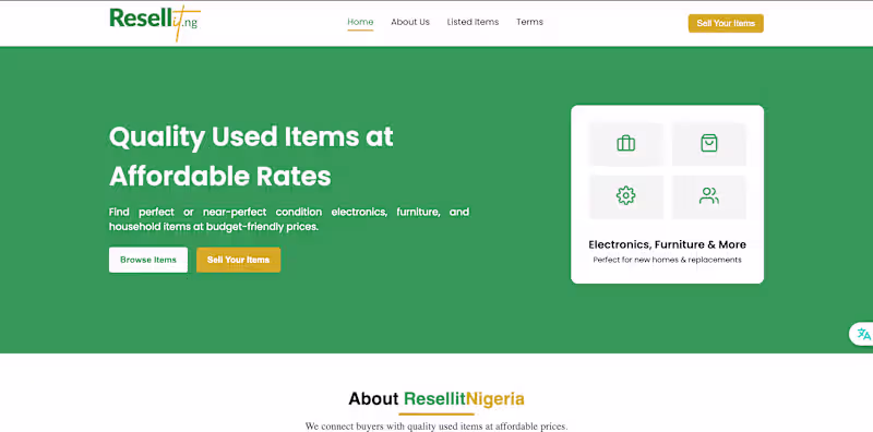 Cover image for Resellit Nigeria (https://resellit.ng/) is an online yard sa...