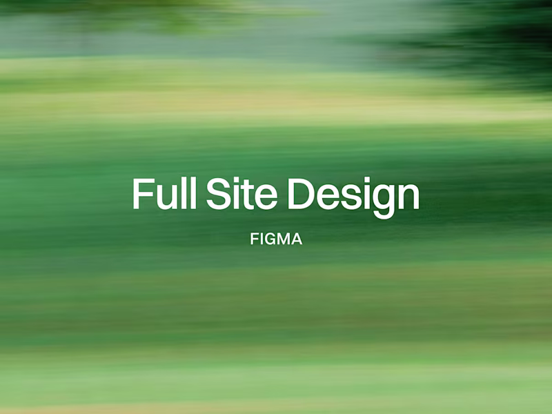 Cover image for Full Site Design in Figma