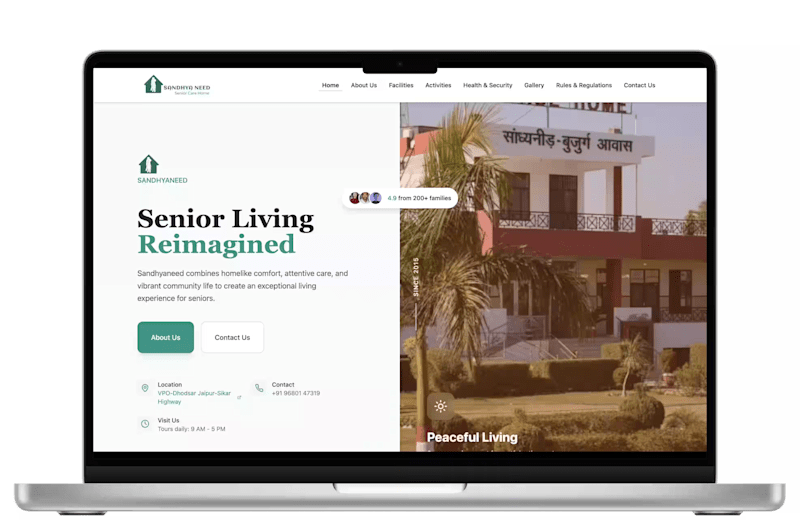 Cover image for Sandhya Need – Senior Care & NGO Website