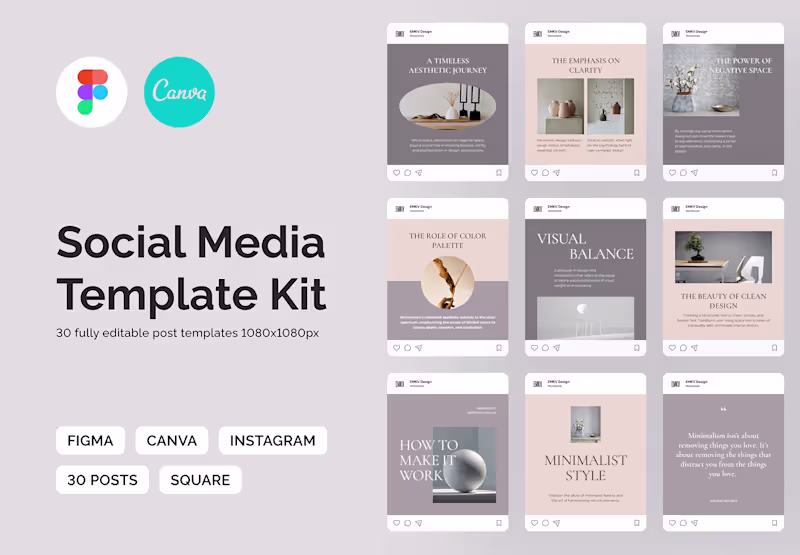 Cover image for Pack of Social media templates Canva / Figma design